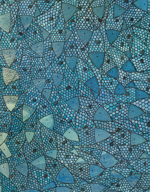 Blue Sardines | Framed Giclee Print on Canvas